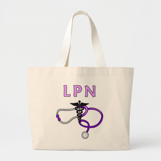 LPN-stethoscoop Grote Tote Bag (Voorkant)