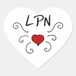 LPN Verpleegkunde Liefde Tattoo Hart Sticker