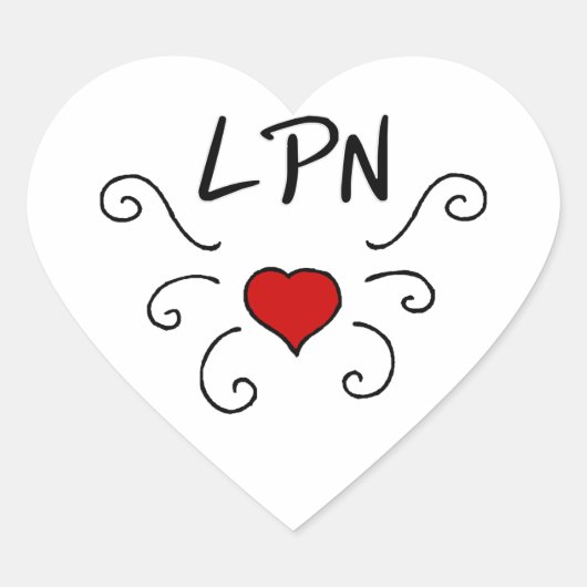 LPN Verpleegkunde Liefde Tattoo Hart Sticker (Voorkant)