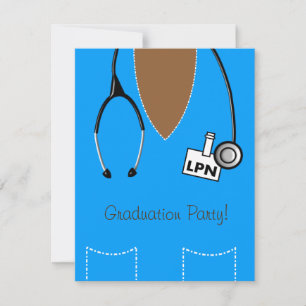 LPN Verpleegkundige Afstuderen Invitation Blauw Sc Kaart