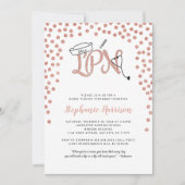 LPN verpleegkundige afstuderen roos gouden confett Kaart (Voorkant)