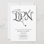 LPN verpleegkundige afstuderen uitnodigingen eenvo (Voorkant)