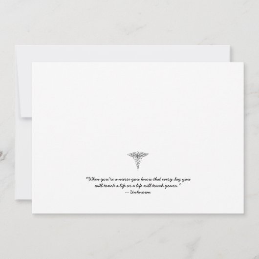 LPN Verpleegkundige foto afstuderen pinning party  Kaart (Achterkant)