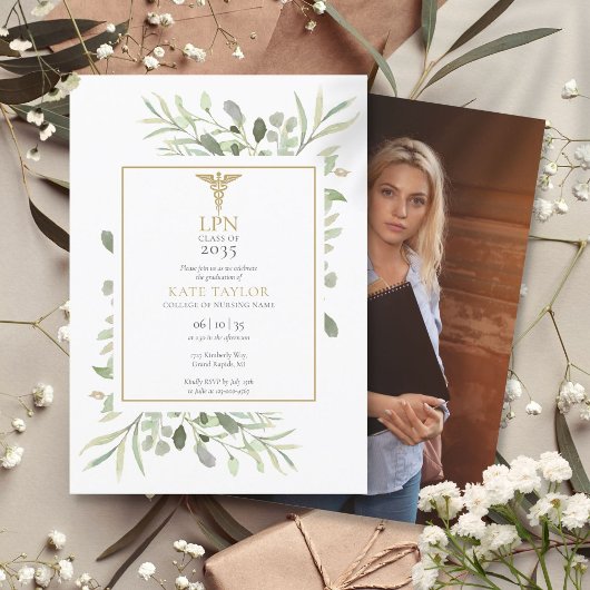 LPN-verpleegster groen graduatiefuif foto Kaart