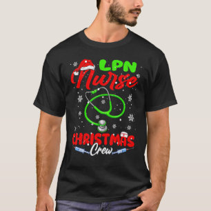 Lpn-verpleegster Kerstploeg Grappige Kerstman Verp T-shirt