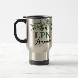 LPN Waterverf Floral Greenery Magnolia Afstuderen Reisbeker