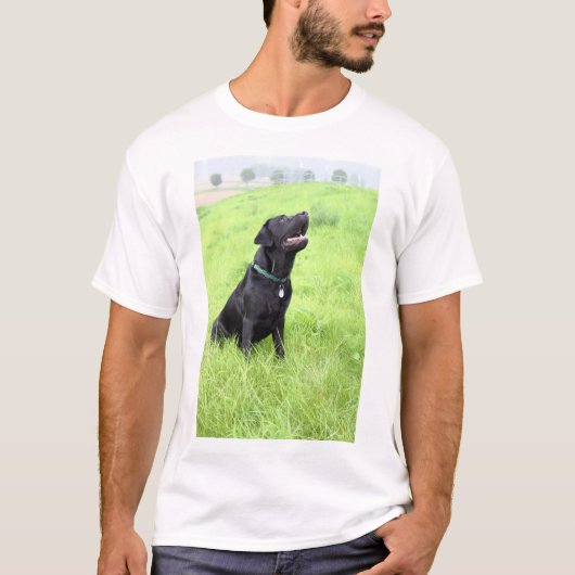LR black lab sitting T-shirt (Voorkant)