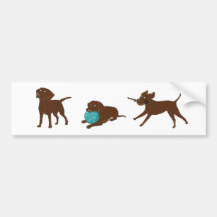 LR-cartoon van chocoladelab Bumpersticker