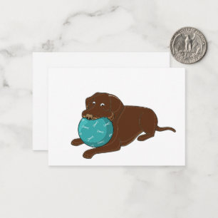 LR chocolade lab kauwt bal cartoon Notitiekaartje