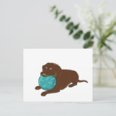 LR chocoladelab kauwballon cartoon Briefkaart (Staand voorkant)