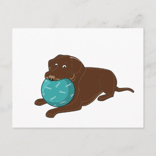 LR chocoladelab kauwballon cartoon Briefkaart (Voorkant)