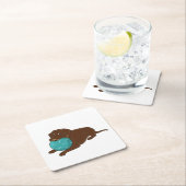 LR chocoladelab kauwballon cartoon Kartonnen Onderzetters (Insitu)