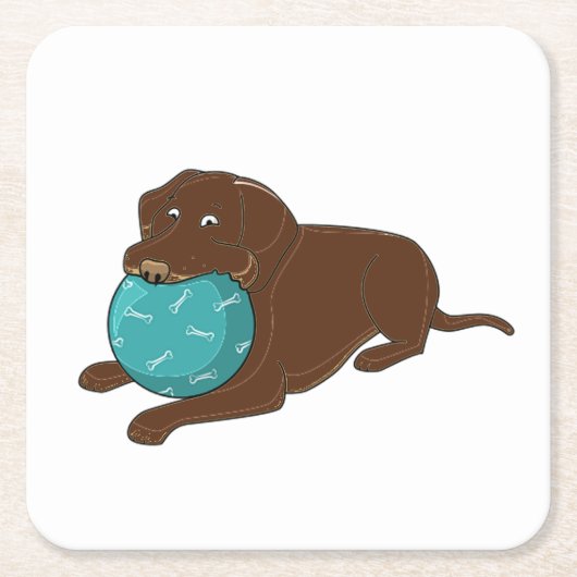 LR chocoladelab kauwballon cartoon Kartonnen Onderzetters (Voorkant)