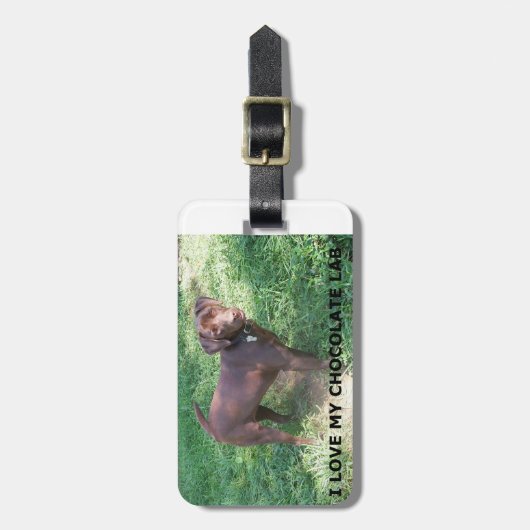 LR chocoladelab-liefde voor afbeelding Bagagelabel (Voorkant verticaal)