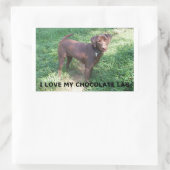 LR chocoladelab-liefde voor afbeelding Rechthoekige Sticker (Tas)