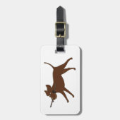LR chocoladelab met stok Bagagelabel (Voorkant verticaal)