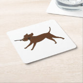 LR chocoladelab met stok Kartonnen Onderzetters (Schuin)