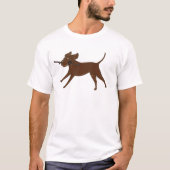 LR chocoladelab met stok T-shirt (Voorkant)