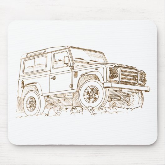 LR Defender Fire Muismat (Voorkant)