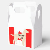 LR gele laboratoriumnaam silhouet op flg Bedankdoosjes (Geopend)