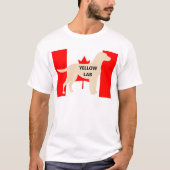 LR gele laboratoriumnaam silhouet op flg T-shirt (Voorkant)