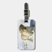 LR gele labpupil in sneeuw Bagagelabel (Voorkant verticaal)