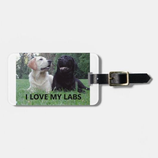 LR I Love My Labs with afbeelding Bagagelabel (Voorkant horizontaal)