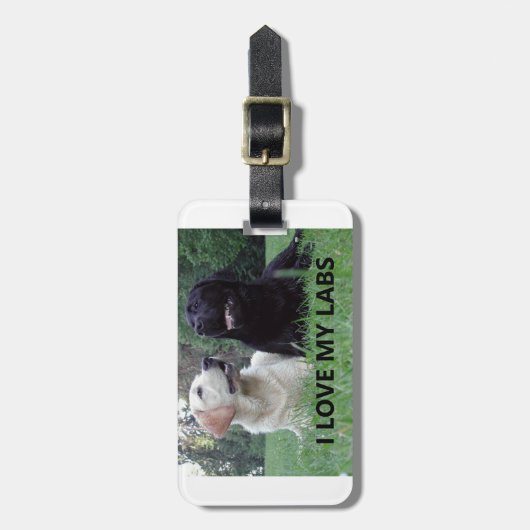 LR I Love My Labs with afbeelding Bagagelabel (Voorkant verticaal)