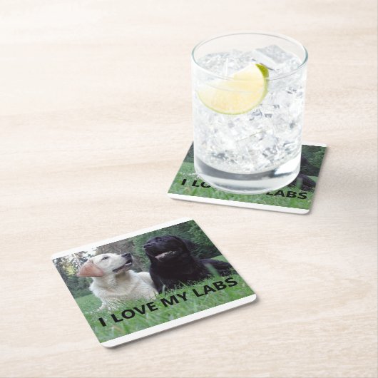 LR I Love My Labs with afbeelding Kartonnen Onderzetters (Insitu)