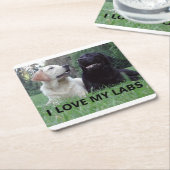 LR I Love My Labs with afbeelding Kartonnen Onderzetters (Schuin)