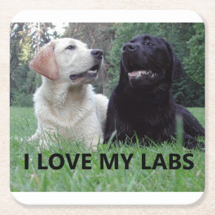 LR I Love My Labs with afbeelding Kartonnen Onderzetters
