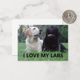 LR I Love My Labs with afbeelding Notitiekaartje