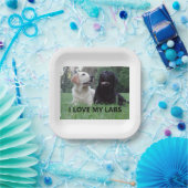 LR I Love My Labs with afbeelding Papieren Bordje (Feest)