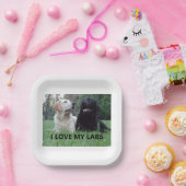 LR I Love My Labs with afbeelding Papieren Bordje (Feest)