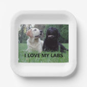 LR I Love My Labs with afbeelding Papieren Bordje (Voorkant)