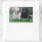LR I Love My Labs with afbeelding Rechthoekige Sticker (Tas)