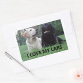 LR I Love My Labs with afbeelding Rechthoekige Sticker (Envelop)