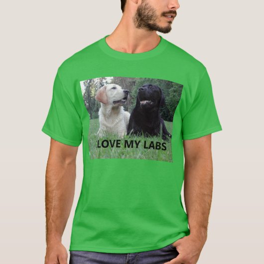LR I Love My Labs with Afbeelding T-shirt (Voorkant)
