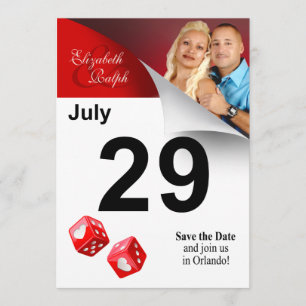 LR-kalenderpagina De datum als Las Vegas foto opsl Save The Date