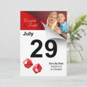 LR-kalenderpagina De datum als Las Vegas foto opsl Save The Date (Staand voorkant)