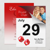 LR-kalenderpagina De datum als Las Vegas foto opsl Save The Date (Voorkant / Achterkant)