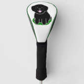 LR kawaii cartoon zwart lab Golfheadcover (Voorkant)
