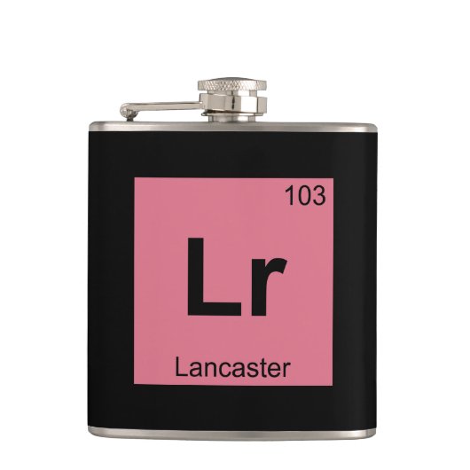 Lr - Lancaster Pennsylvania Chemisch Symbool Heupfles (Voorkant)