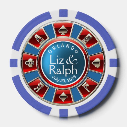 LR Las Vegas Casino | Monaco Blauw Pokerchips (Voorkant)