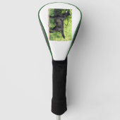 LR zwart lab vol Golfheadcover (Voorkant)