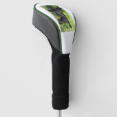 LR zwart lab vol Golfheadcover (Schuin)