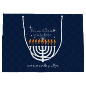 LRG Modern Hanukkah in Blue en White Groot Cadeauzakje (Achterkant)