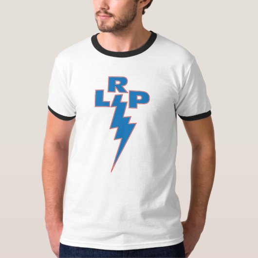 LRP blauw op sinaasappel T-shirt (Voorkant)