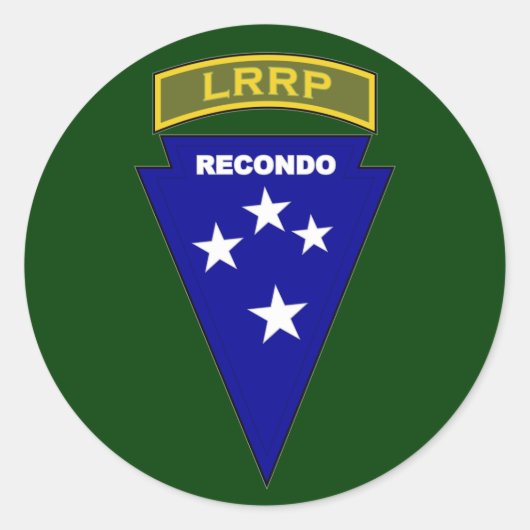 LRRP Recondo - Americal 1 Ronde Sticker (Voorkant)