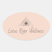 LRW Sun Logo Brand gedempte blush ovale Sticker (Voorkant)